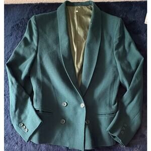 70s Sir For Her Pure Wool Green Blazer Double Breasted - Read